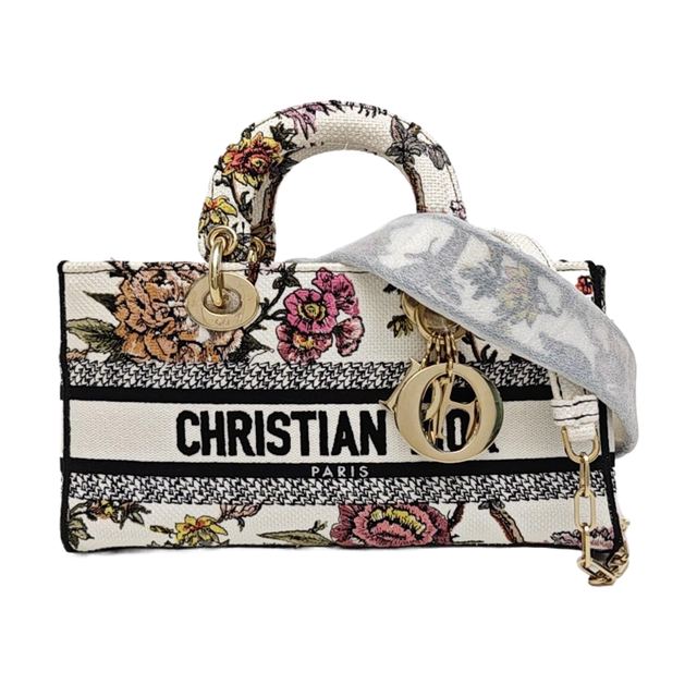 Dior Lady Handtasche, 26 cm, Weiß