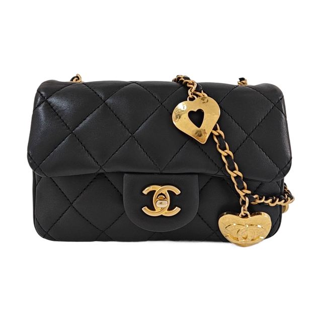Chanel Classic Flap Schultertasche, 17 cm, Schwarz, Artikel 953940892214, Lammleder