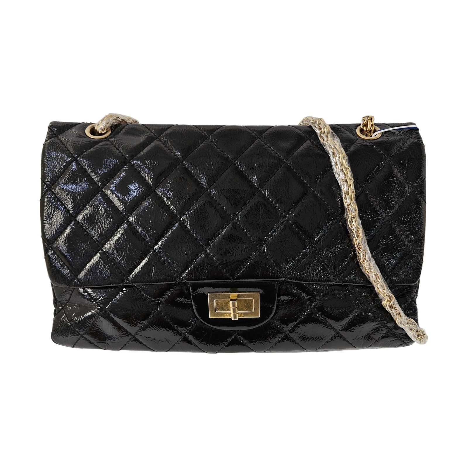 Chanel 2.55 Shoulder Bag, 31.5 cm, black, Item 953969581562, Patent leather, photograph 1