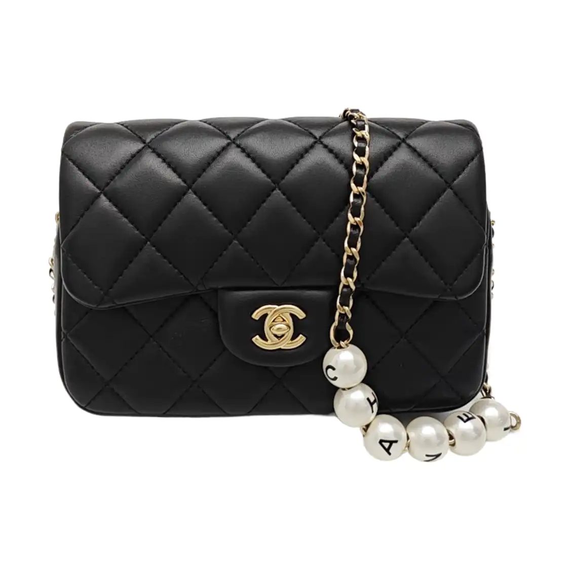 Chanel Classic Flap sac porté épaule, 21 cm, noir, photographier 1