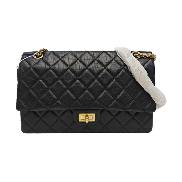 Chanel 2.55 Schultertasche, 28 cm, Schwarz, Artikel 954395066488, Leder