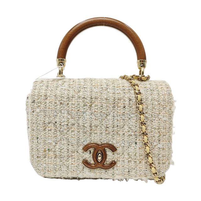 Chanel Classic Flap Handtasche, 20 cm, Beige