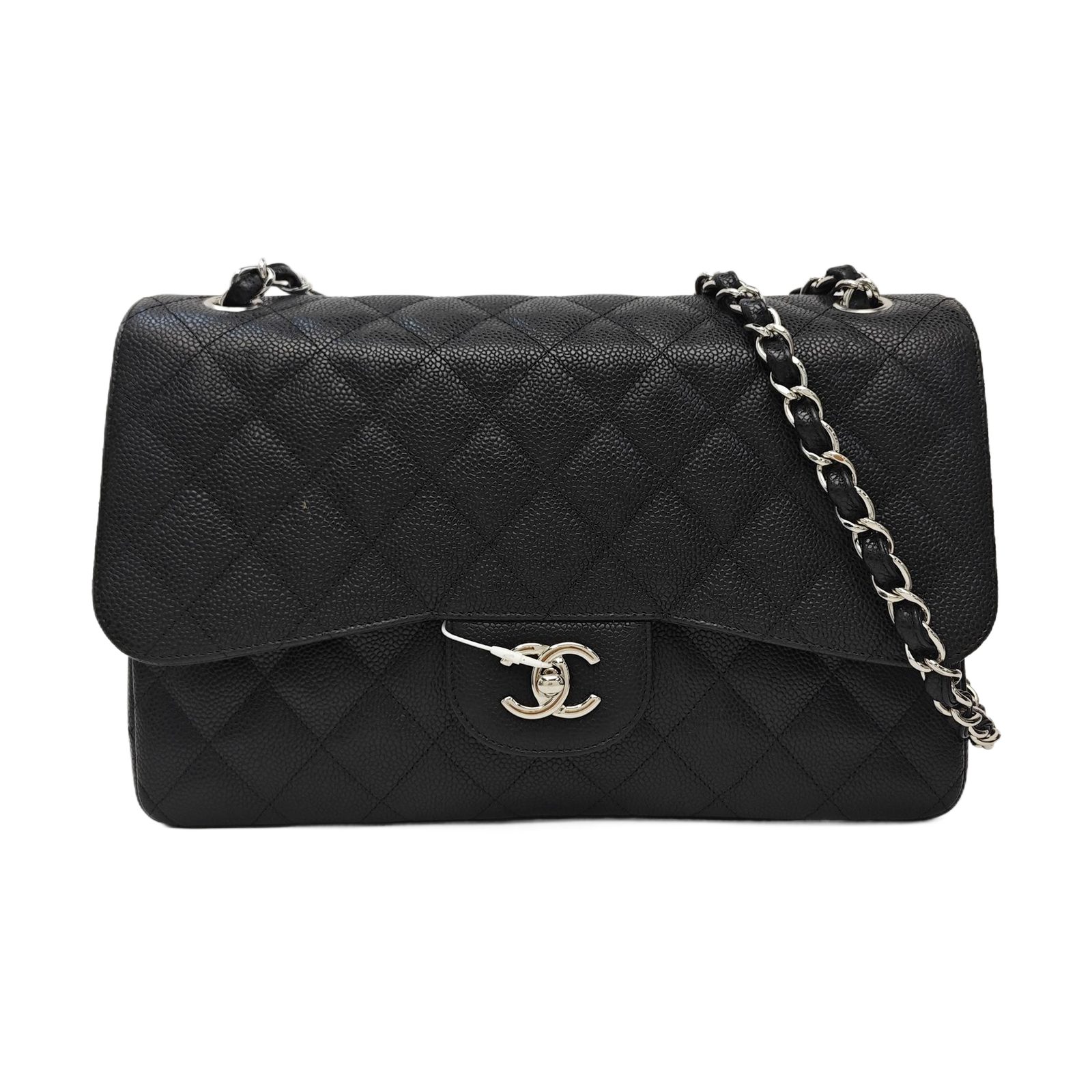 Chanel Classic Flap Schultertasche, 30 cm, Schwarz, Artikel 957985267013, Leder, Fotografiere 1