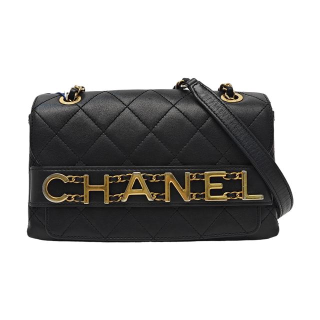 Chanel Classic Flap Handtasche, 21.5 cm, Schwarz, Leder