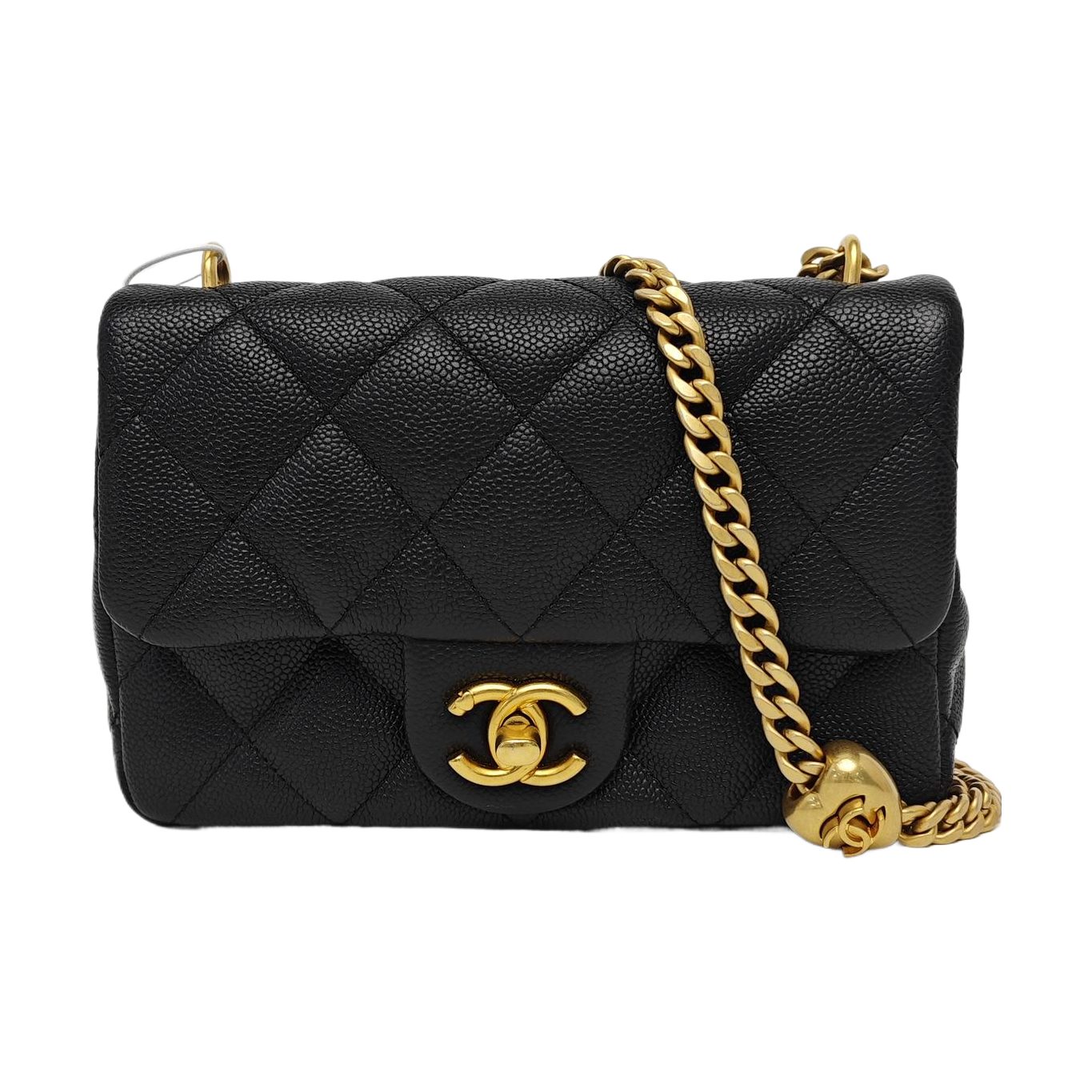 Chanel Classic Flap Shoulder Bag, 18 cm, black, Item 960041888574, Leather, photograph 1