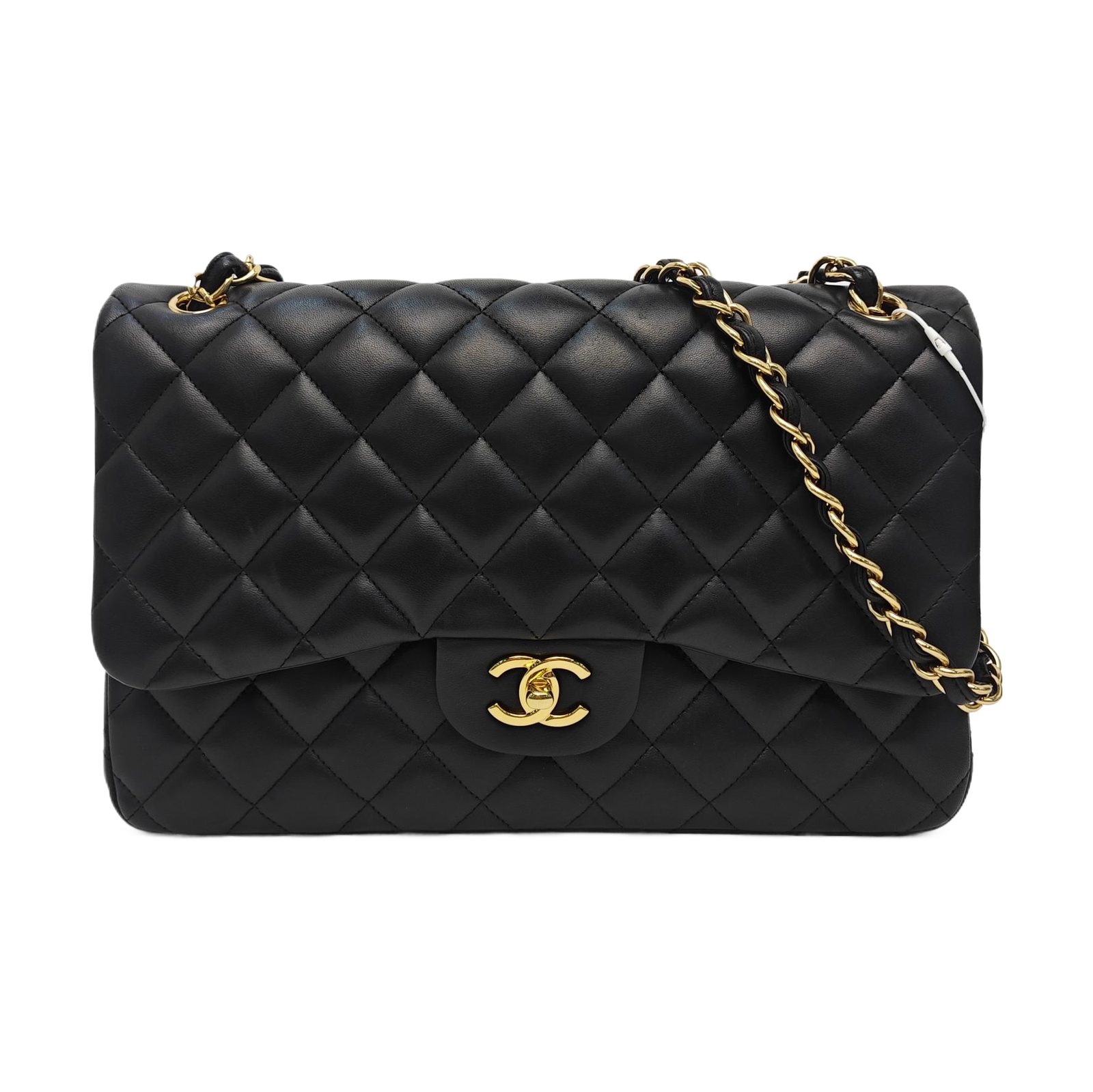 Chanel Classic Flap Schultertasche, 30 cm, Schwarz, Artikel 960488445448, Lammleder, Fotografiere 1