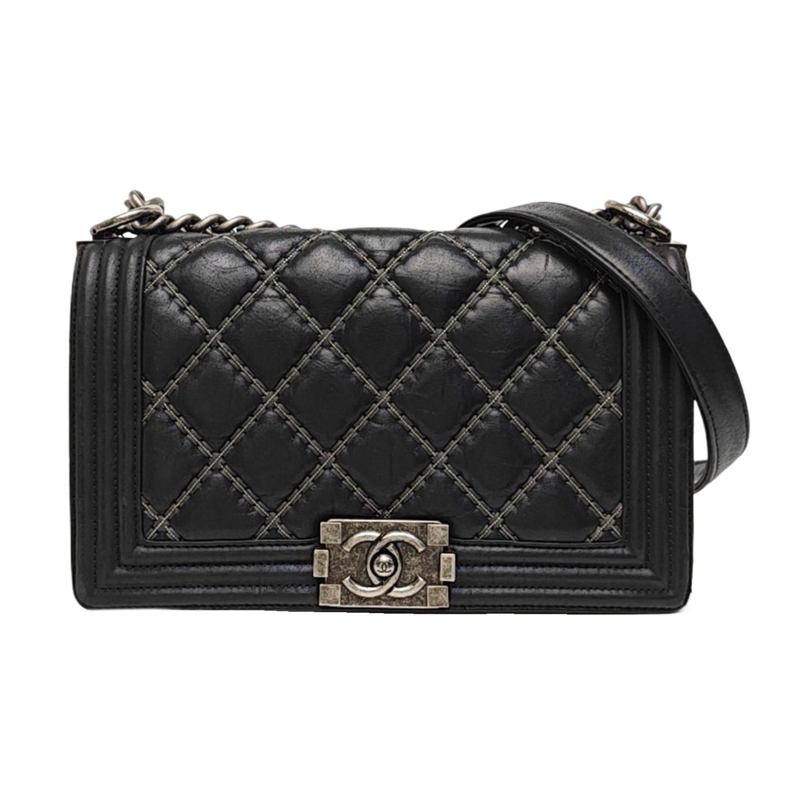 Chanel Boy حقيبة كتف, 25 cm, أسود, القطعة 961379927029, جلد, صورة 1