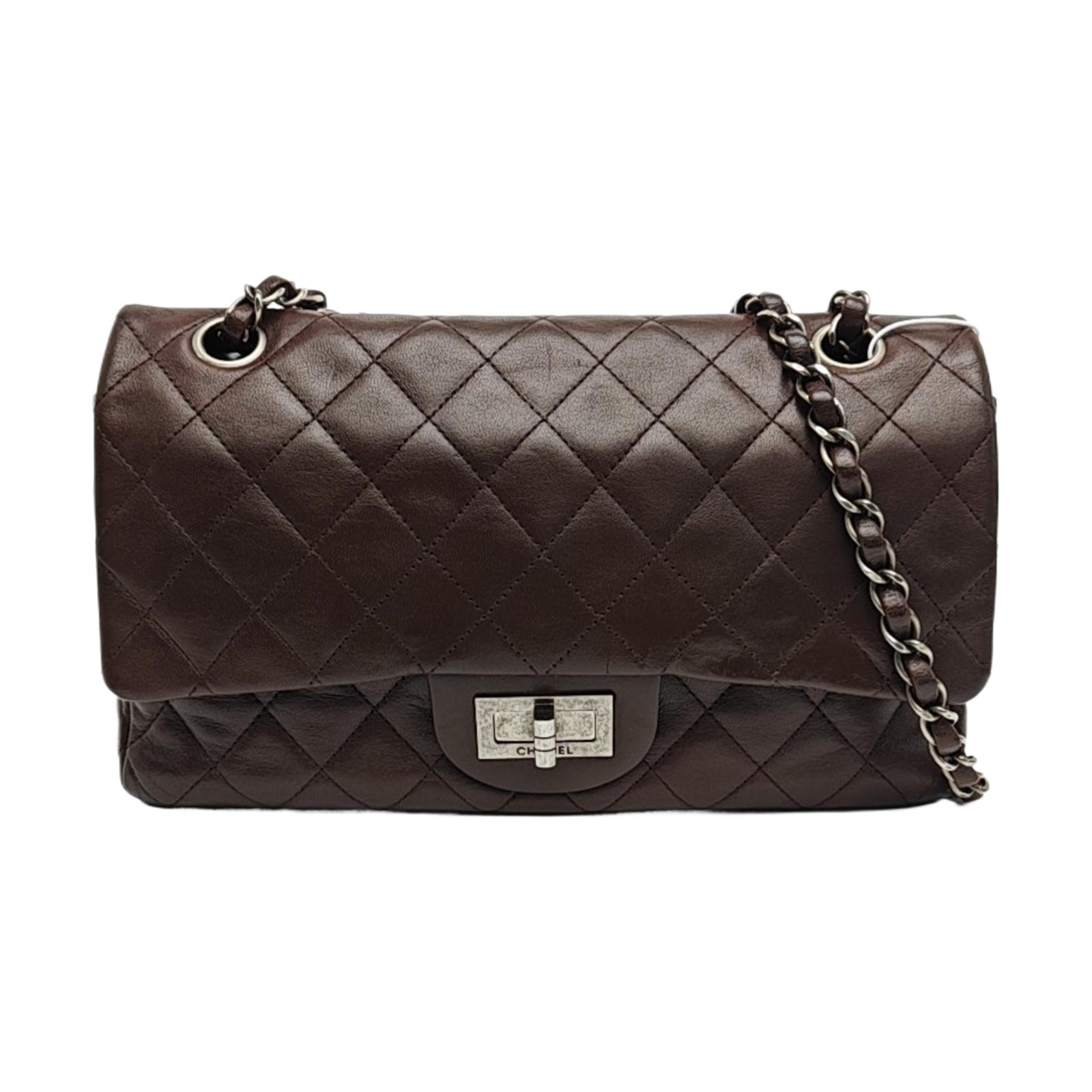 Chanel 2.55 Shoulder Bag, 25 cm, brown, Lambskin, photograph 1