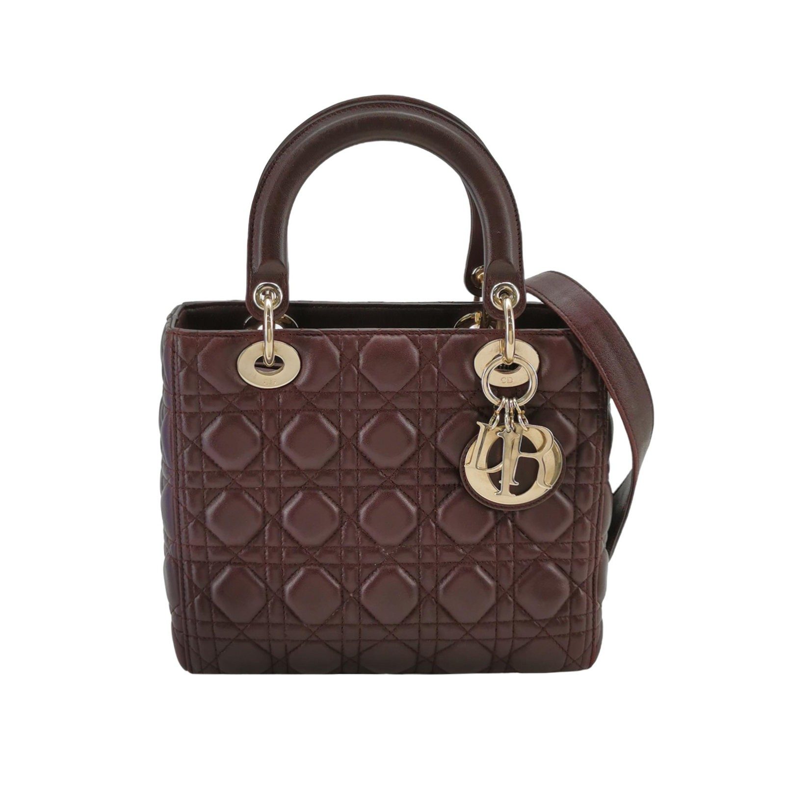 Dior Lady Dior Shoulder Bag, 24 cm, red, Lambskin, photograph 1