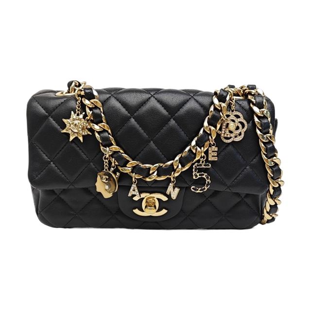 Chanel Classic Flap Schultertasche, 20 cm, Schwarz, Artikel 964146112046, Lammleder