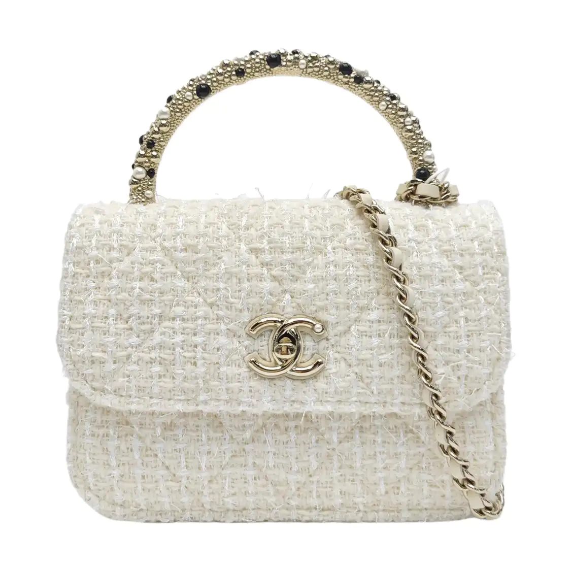 Chanel Classic Flap Handbag, 15 cm, white, photograph 1