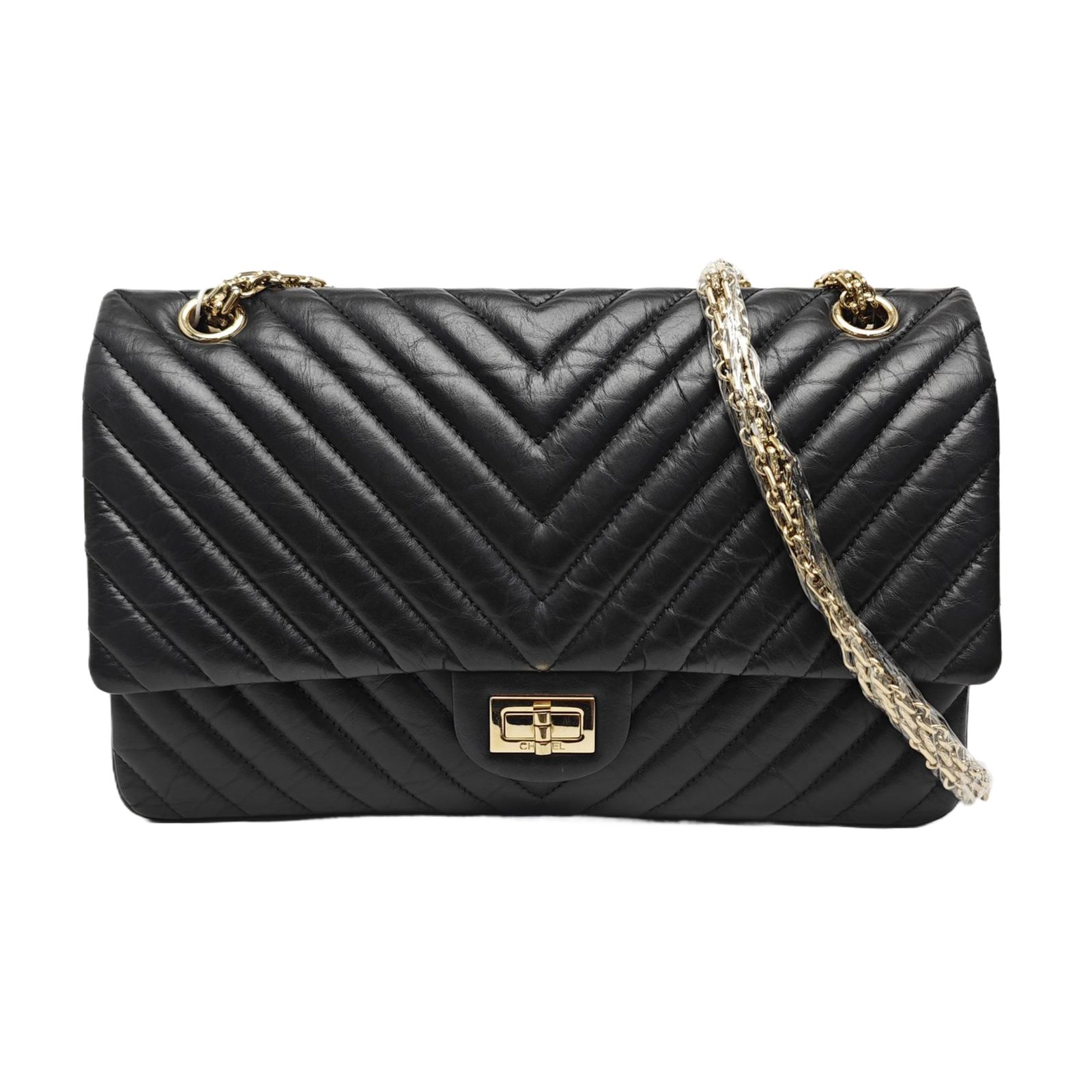 Chanel 2.55 حقيبة كتف, 28 cm, أسود, القطعة 967572439760, جلد, صورة 1