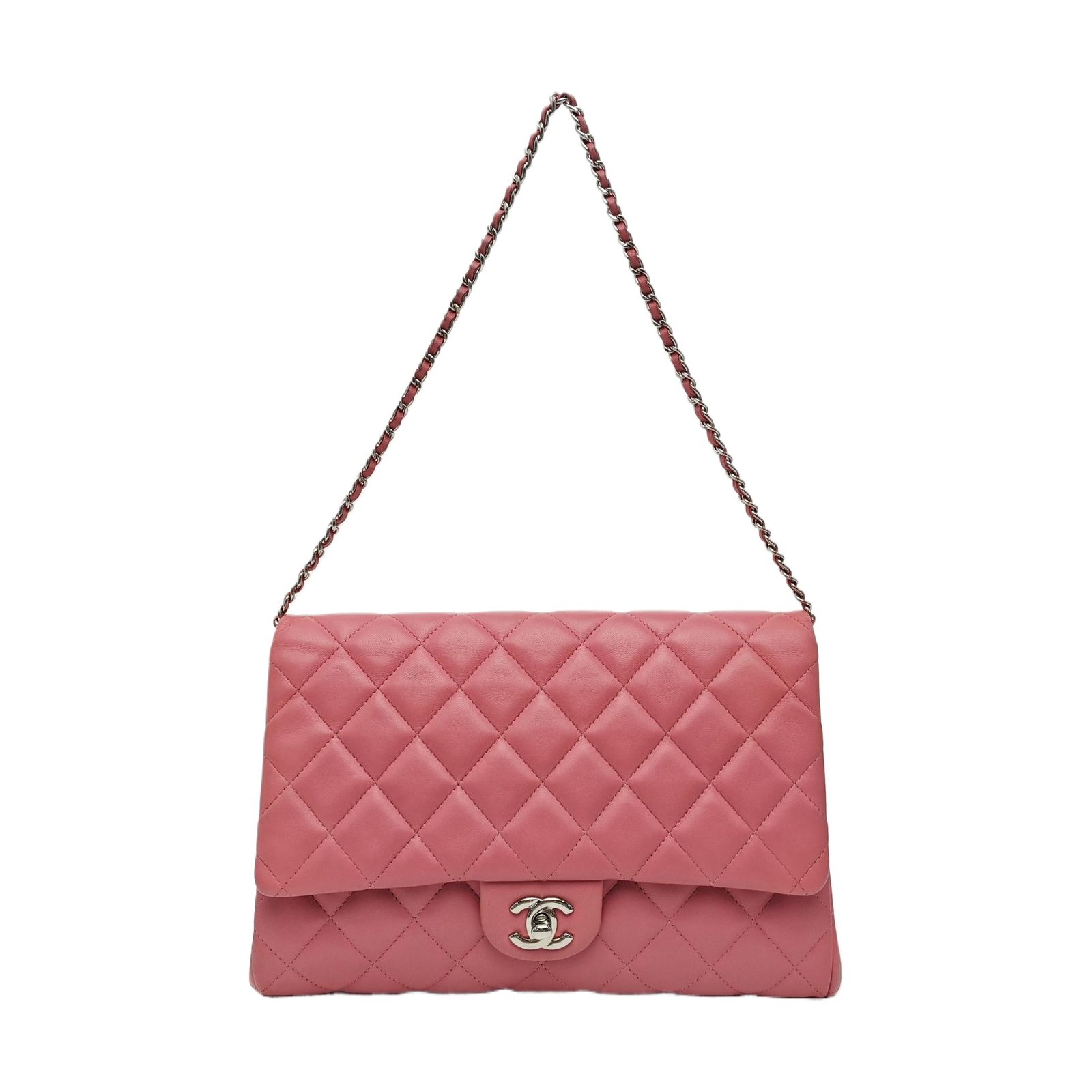 Chanel Classic Flap Handbag, 27 cm, pink, Lambskin, photograph 1