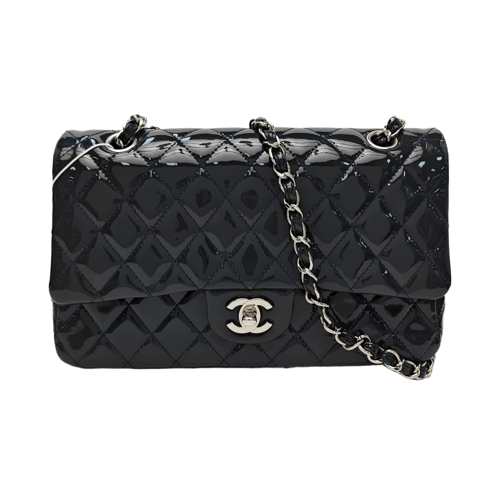 Chanel Classic Flap Shoulder Bag, 25.5 cm, green, Patent leather, photograph 1