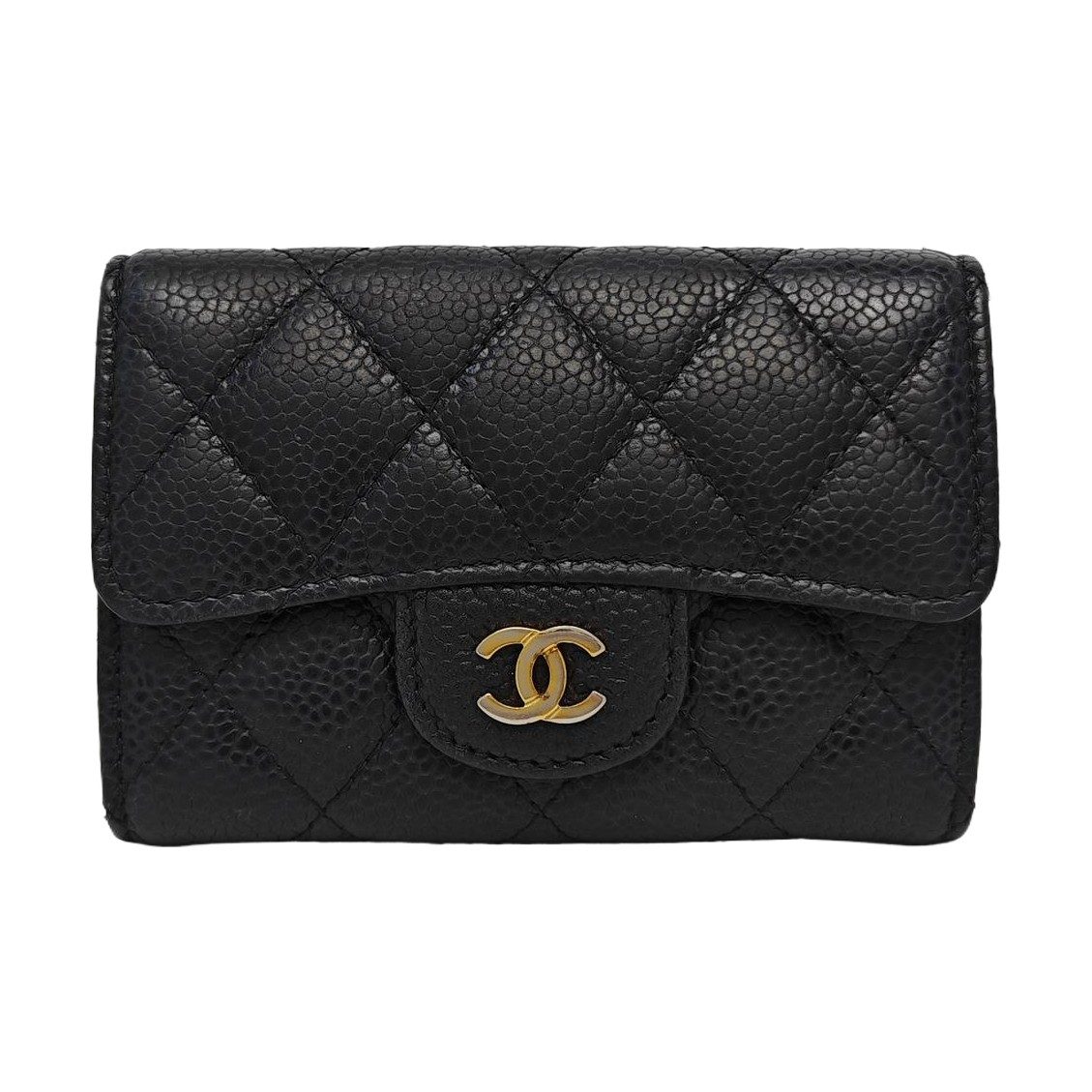 Chanel Classic Flap Wallet, 11 cm, black, Item 973055810139, Leather, photograph 1