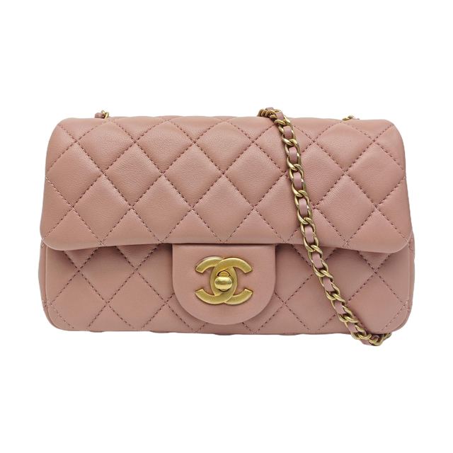 Chanel Classic Flap Schultertasche, 20 cm, Rosa, Artikel 974366370281, Lammleder