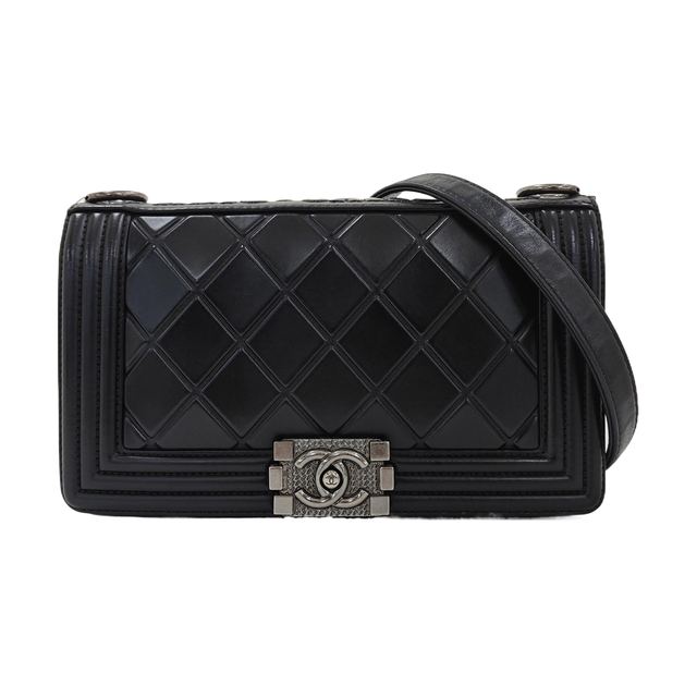 Chanel Boy Schultertasche, 25 cm, Schwarz, Artikel 976783210873, Leder