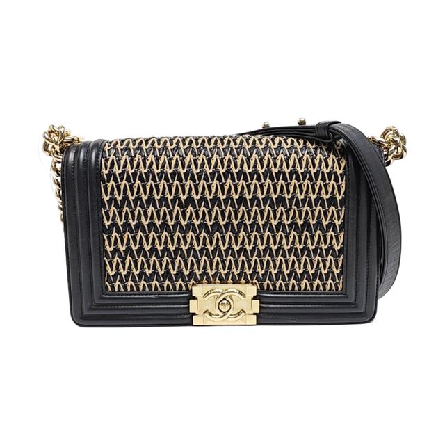 Chanel Boy Schultertasche, 25 cm, Schwarz, Artikel 977084611127, Lammleder