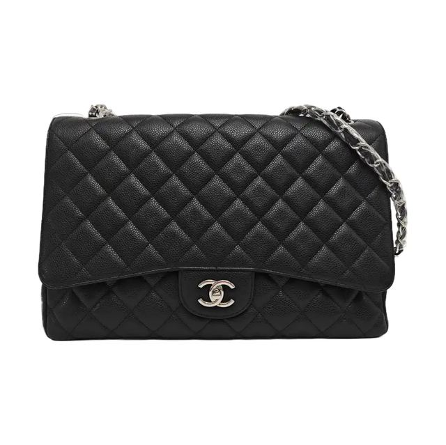 Chanel Classic Flap Maxi Schultertasche, 33 cm, Schwarz, Artikel 980060910913