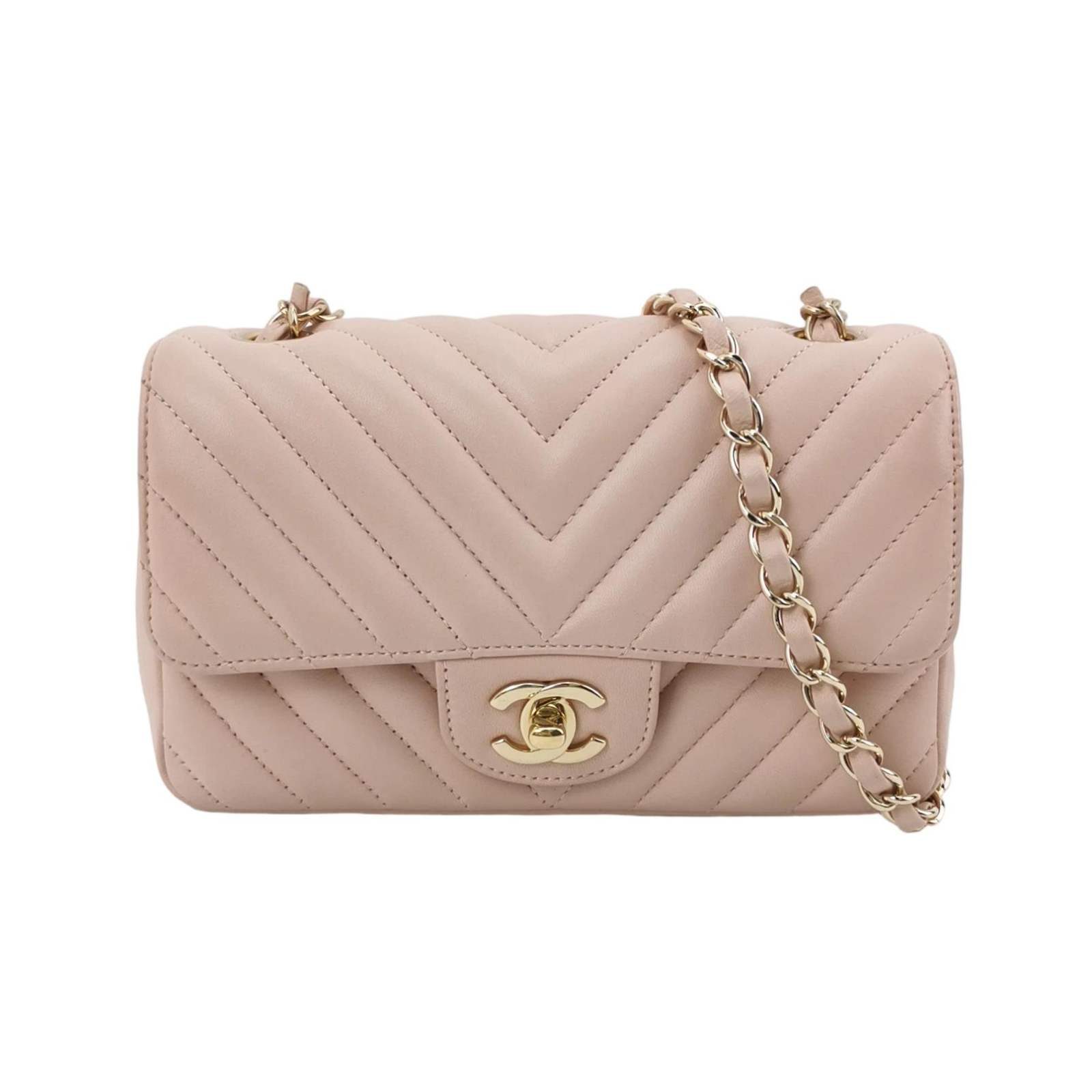 Chanel Classic Flap Schultertasche, 20 cm, Rosa, Artikel 981778142285, Lammleder, Fotografiere 1