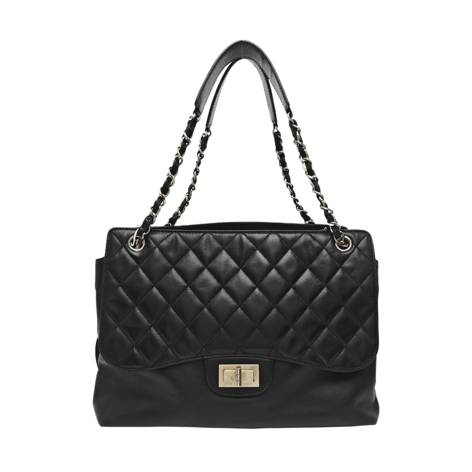 Chanel 2.55 Shoulder Bag, 31.5 cm, black, Item 982064616179, Lambskin, photograph 1