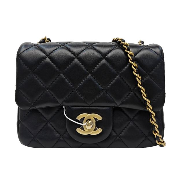 Chanel Classic Flap Handtasche, 17 cm, Schwarz, Artikel 987790976037, Lammleder
