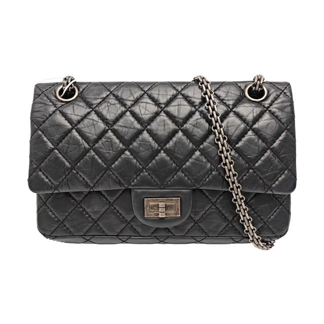 Chanel 2.55 Schultertasche, 24 cm, Schwarz, Artikel 987830966620, Leder