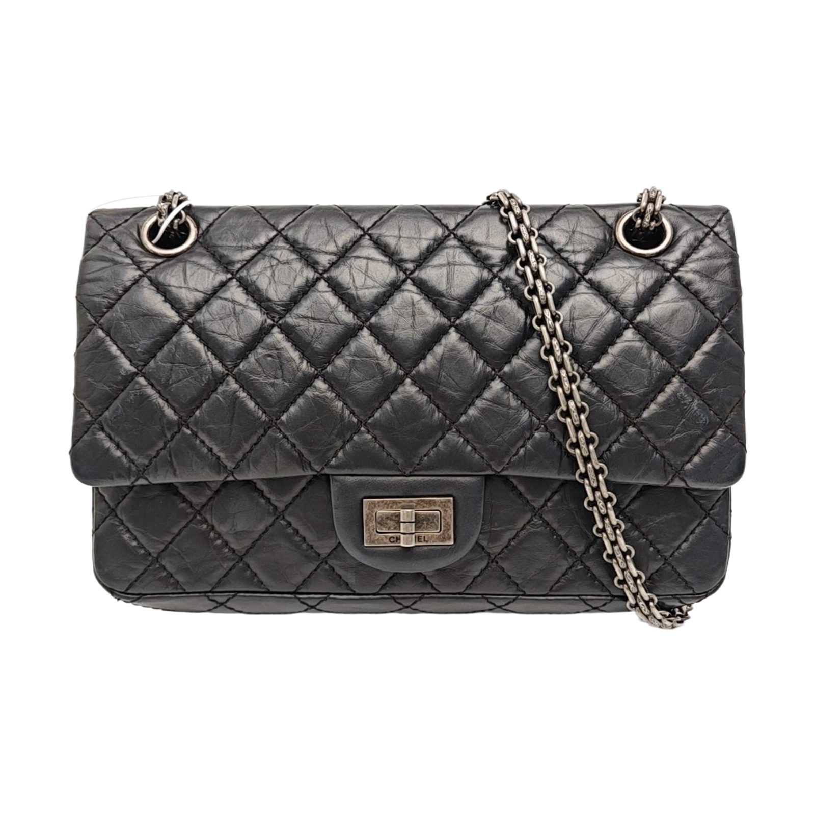 Chanel 2.55 Shoulder Bag, 24 cm, black, Item 987830966620, Leather, photograph 1