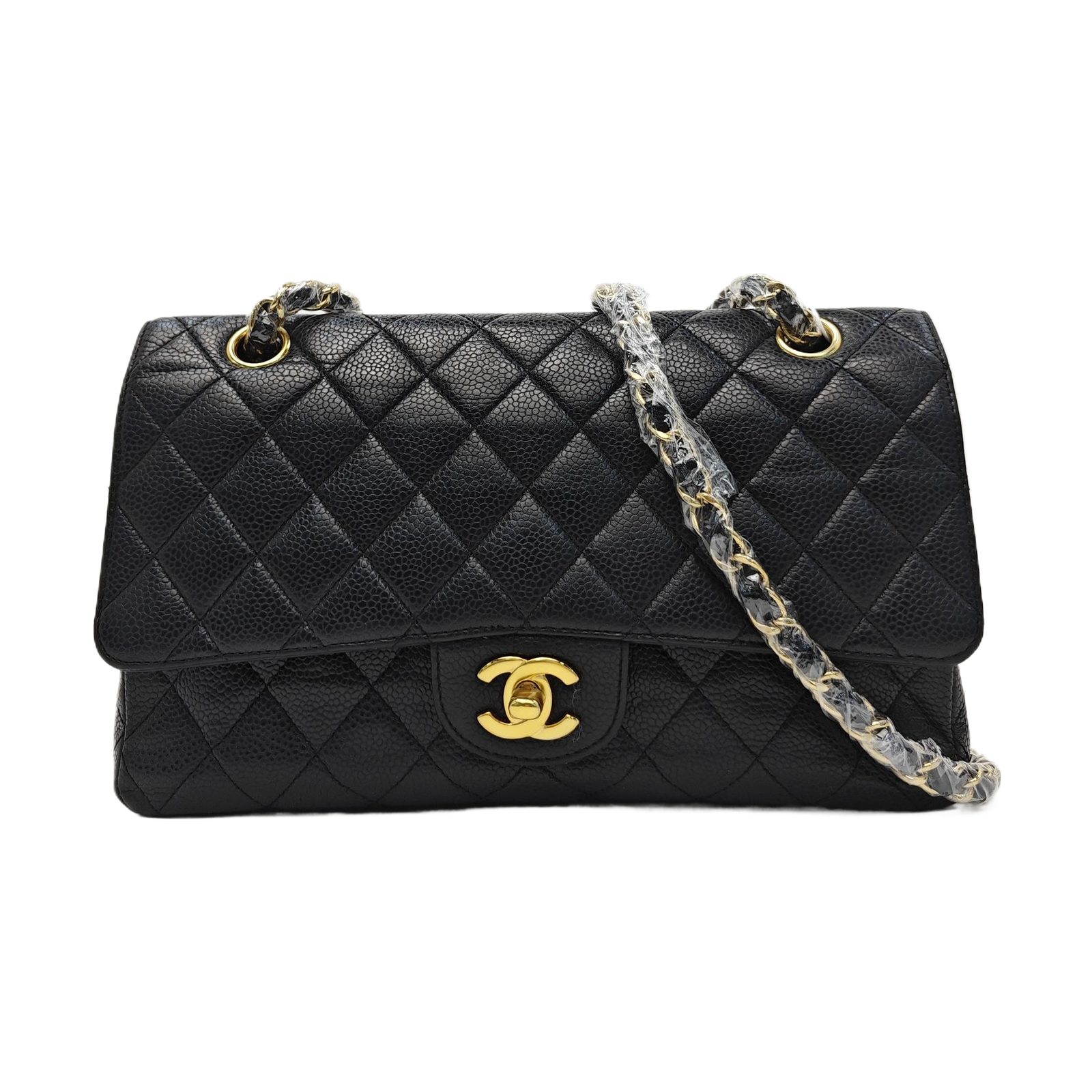 Chanel Classic Flap sac porté épaule, 25.5 cm, noir, article 987837089959, cuir, photographier 1