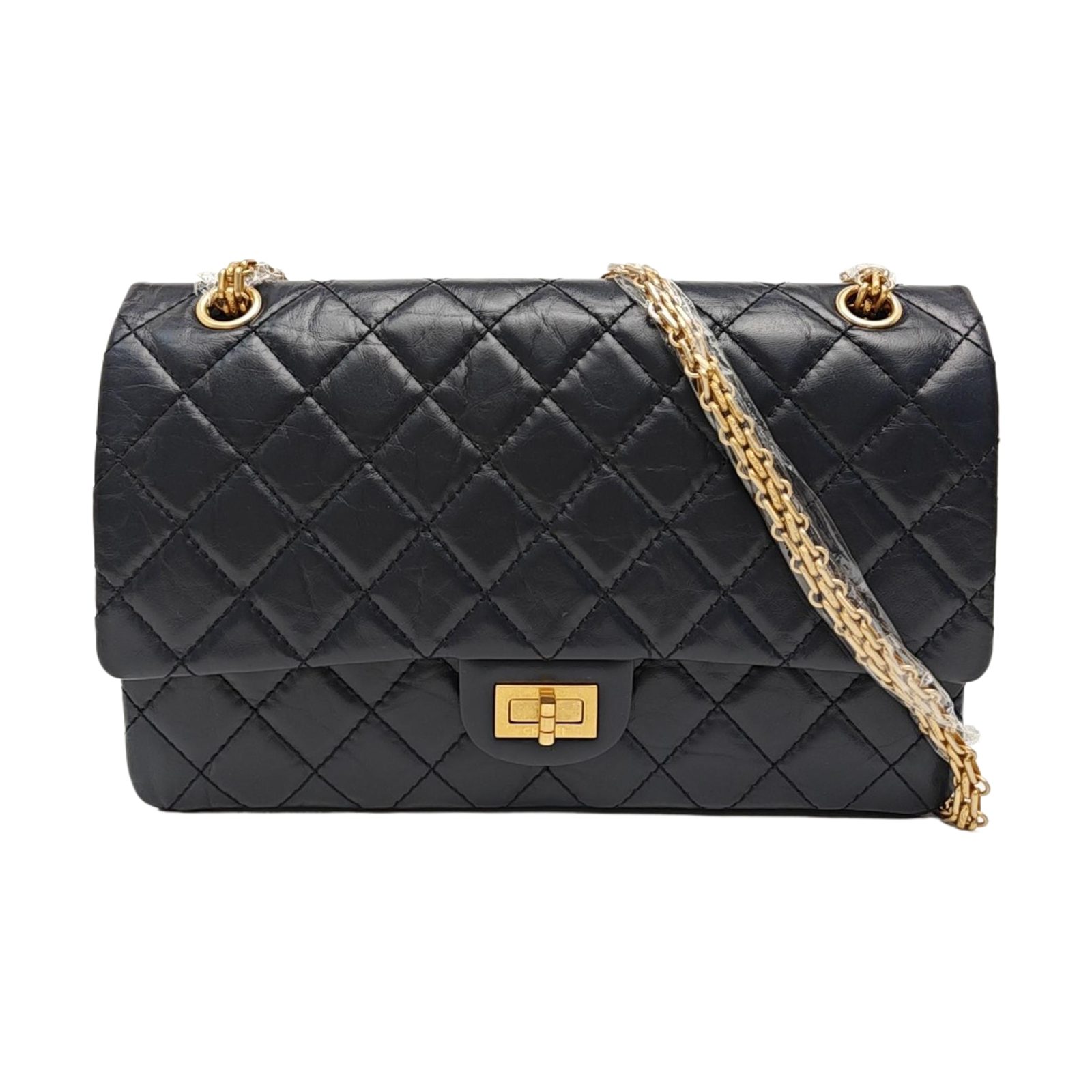 Chanel 2.55 Shoulder Bag, 28 cm, blue, Item 989212588605, Leather, photograph 1