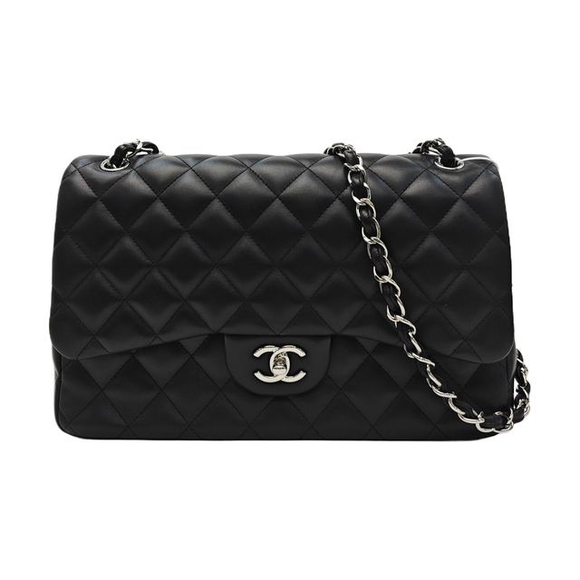 Chanel Classic Flap Schultertasche, 30 cm, Schwarz, Artikel 990442428642, Lammleder