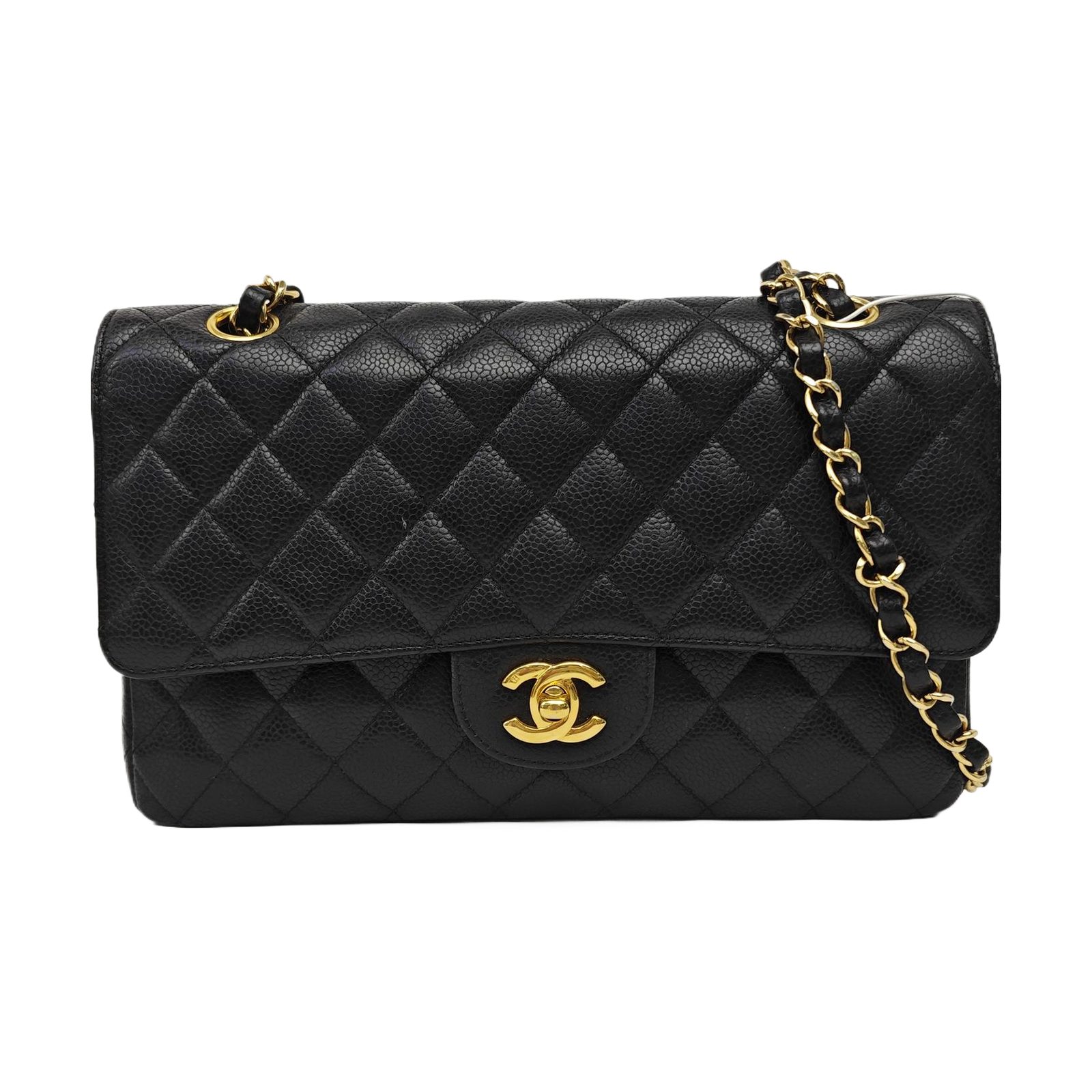 Chanel Medium Classic Flap sac porté épaule, 25.5 cm, noir, cuir, photographier 1