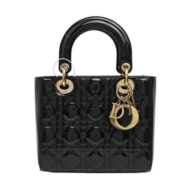 Dior Lady Dior Handtasche, 20 cm, Schwarz, Artikel 993007807936, Lackleder