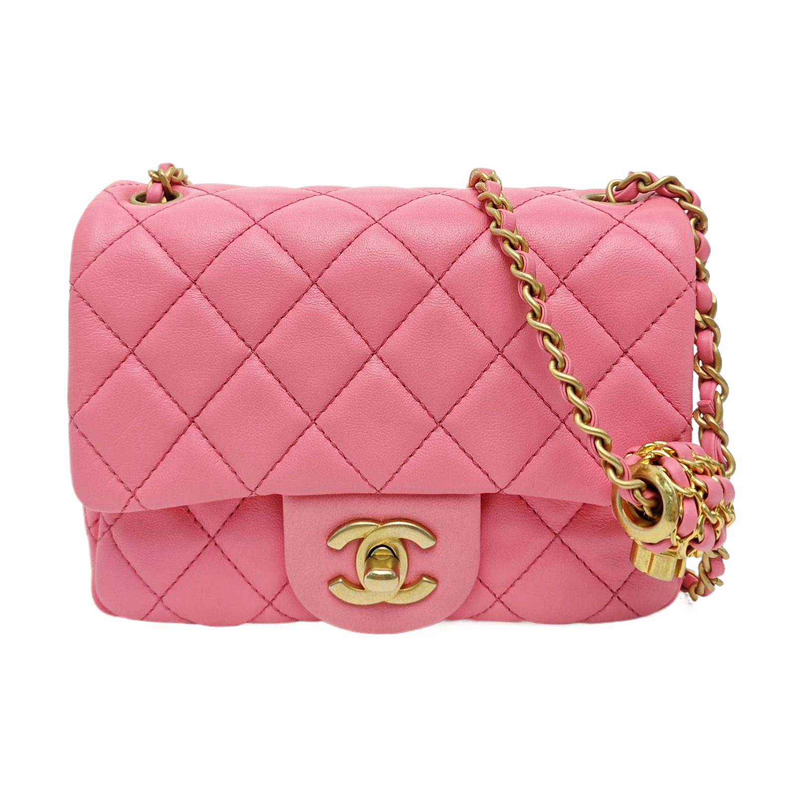 Chanel Classic Flap Shoulder Bag, 17 cm, pink, Lambskin, photograph 1