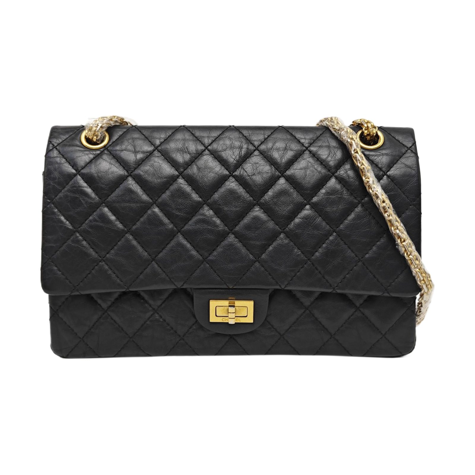 Chanel 2.55 Schultertasche, Schwarz, Leder, Fotografiere 1