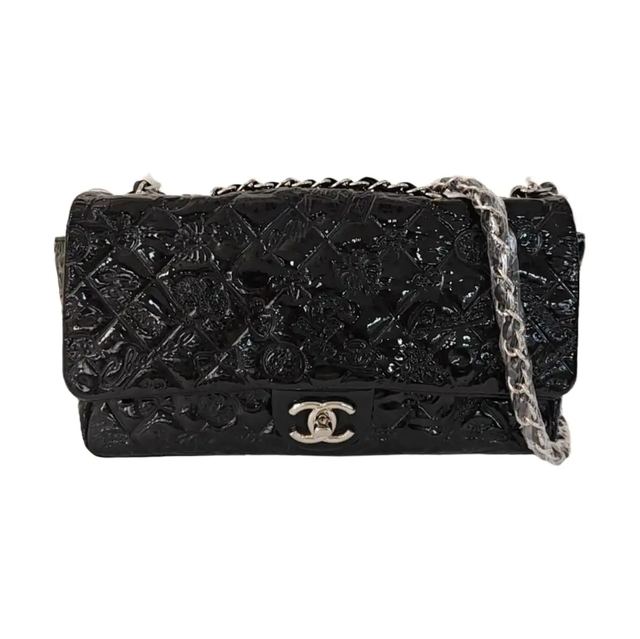 Chanel Classic Flap Schultertasche, 25 cm, Schwarz
