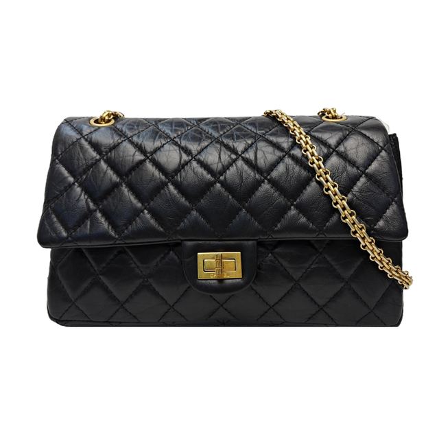 Chanel 2.55 Schultertasche, 28 cm, Schwarz, Artikel 995661475819, Leder