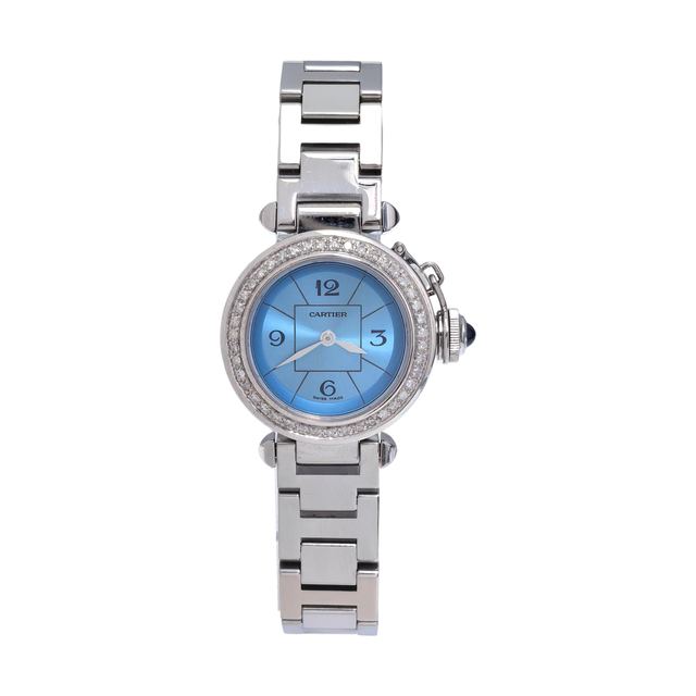 Cartier Pasha de Cartier Uhr, 27 mm, Blau