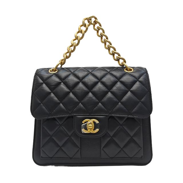 Chanel Classic Flap Rucksack, 25 cm, Schwarz, Leder