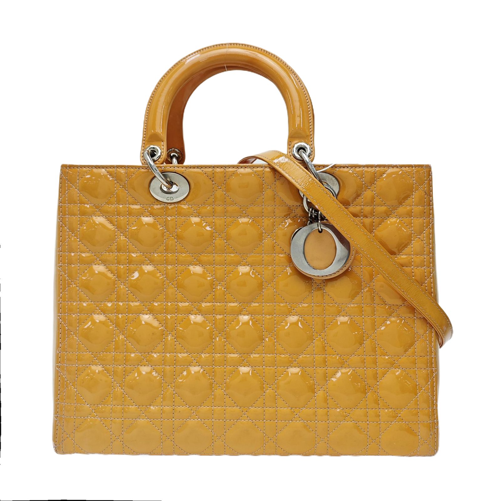 Dior Lady Dior Handbag, 32 cm, green, Patent leather, photograph 1