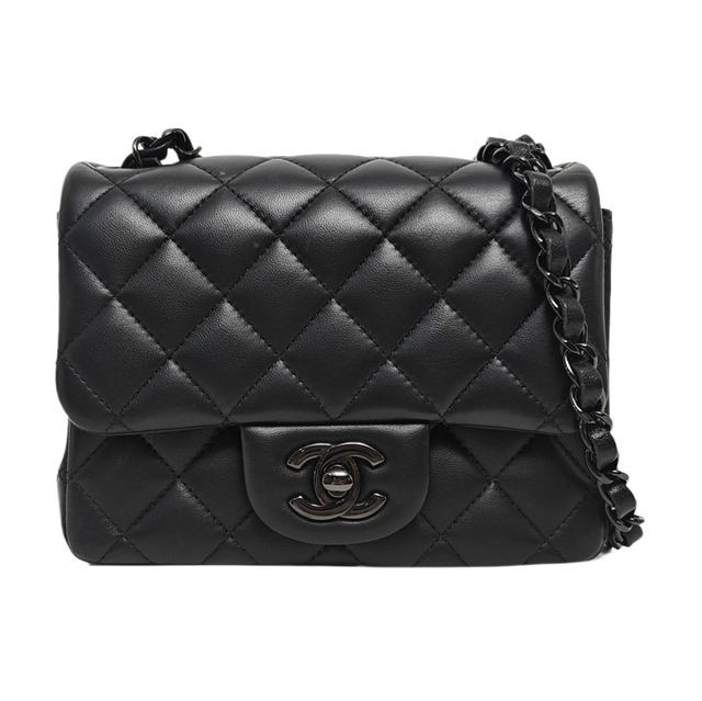 Chanel Classic Flap Schultertasche, 17 cm, Schwarz, Artikel 998306926934, Lammleder