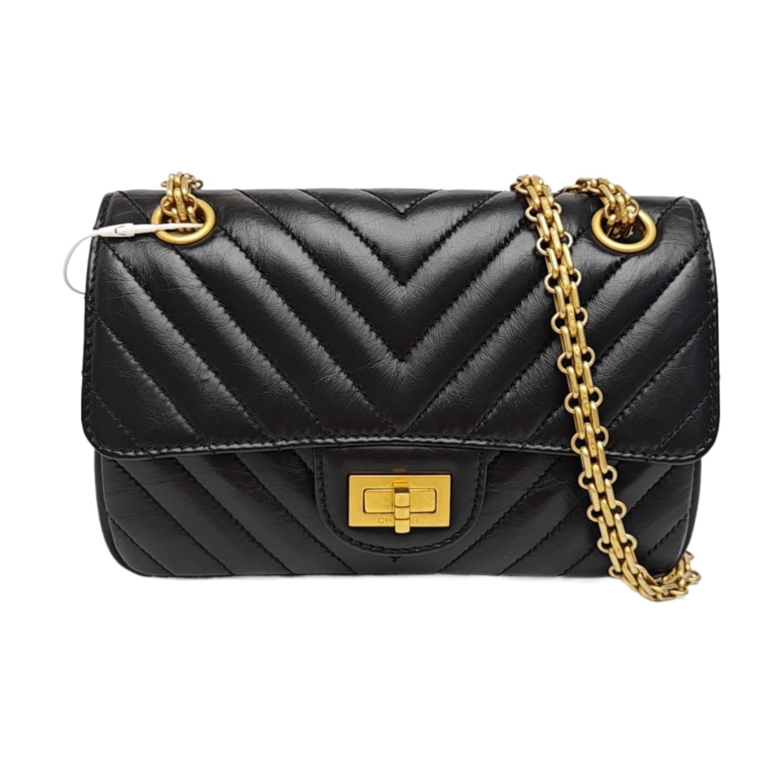 Chanel 2.55 Schultertasche, 20 cm, Schwarz, Artikel 998362844217, Leder, Fotografiere 1