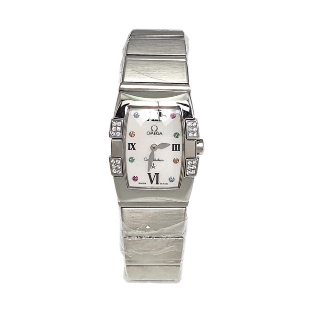 Omega Constellation Uhr, 25.3 mm, weißes Zifferblatt